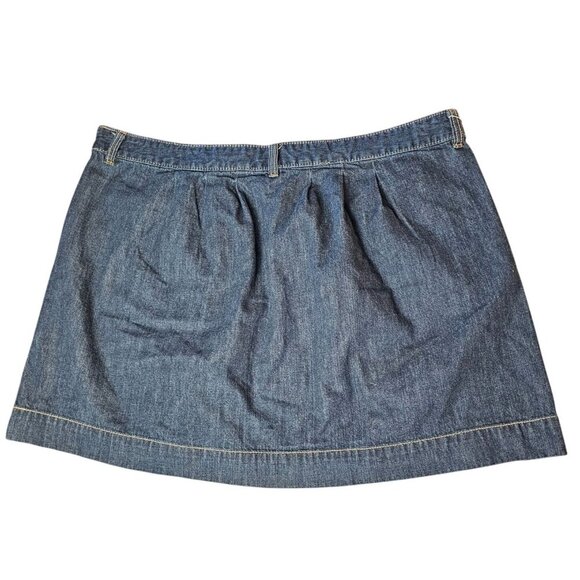 Old Navy Denim Mini Skirt Size 18 Regular Ultra Blue With Side Zipper Closure - Picture 1 of 6
